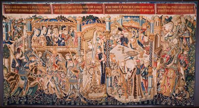 tapeçaria flamenga. Série A História de Tebas (De geschiedenis van Thebe-La Historia de Tebas): Tidio e Polineses (Tideus en Polineikes, Tidio y Polineces). Ca 1490-1500. de Flemish School