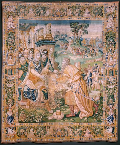 Tapeçaria flamenga. É oferecida uma coroa a Alexander. Atelier de Oudenaarde. 384x316cm. Inv (83024)-5 / 00009. Século XVII. de Flemish School