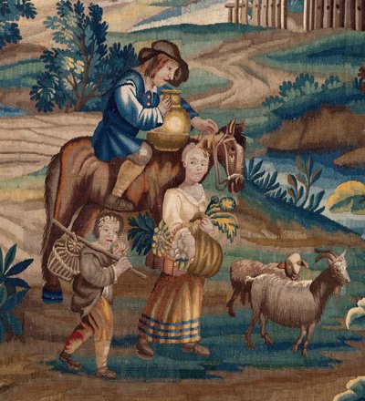 tapeçaria flamenga. Fim do século XVII. Propriedade da igreja Sint-Walburgakerk Oudenaarde (Dekenij van de Sint-Walburga). de Flemish School