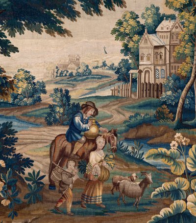 tapeçaria flamenga. Fim do século XVII. Propriedade da igreja Sint-Walburgakerk Oudenaarde (Dekenij van de Sint-Walburga). de Flemish School