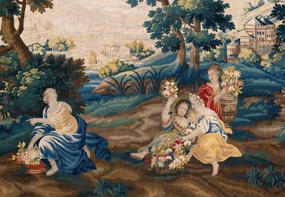 Tapeçaria flamenga. Final do século XVII. Propriedade da igreja Sint-Walburgakerk Oudenaarde (Dekenij van de Sint-Walburga). de Flemish School