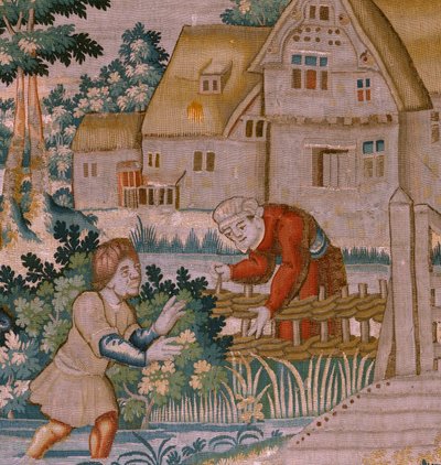 tapeçaria flamenga. Batendo palmas. Atelier de Oudenaarde. século XVII. de Flemish School