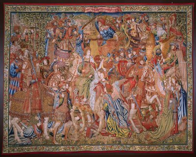 Tapeçaria flamenga. Série Moralidades: A virtude das honras (De deugd van de Honores, La Virtud de los Honores). Ca 1520. de Flemish School