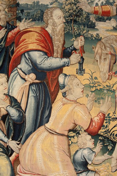 Tapeçaria flamenga. Série A História de Hannibal. Hannibal em Itália (Aníbal en Italia). Terceira tapeçaria das que foram preservadas. Modelos Anónimos mestre dos Países Baixos. Fabrico de Bruxelas, oficina. Ca 1570. Lã e seda de tecido. 6,5/7 urdiduras po de Flemish School