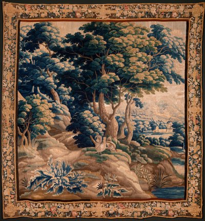 tapeçaria flamenga. Assim chamado Verdure. Atelier de Oudenaarde. 332x318cm. Inv 00021. Século XVII. de Flemish School