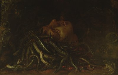 Chefe da Medusa (óleo sobre painel) de Flemish School