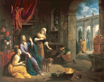 Jesus na casa de Marta e Maria de Flemish School