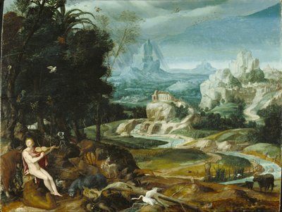 Paisagem com Orfeu, c.1570 de Flemish School