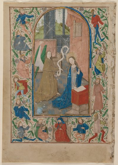 Folha de um Livro de Horas: A Anunciação de Flemish School