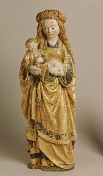 Madonna and Child, Escola de Mechelen, c.1500 (carvalho policromada e dourado) de Flemish School