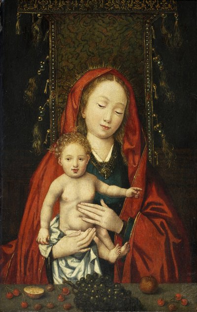 Madonna and Child, c.1500 (óleo sobre painel) de Flemish School