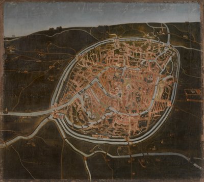 Mapa de Bruges (óleo sobre tela) de Flemish School