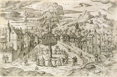 Cerimônia do Dia do Trabalhador (gravura) de Flemish School