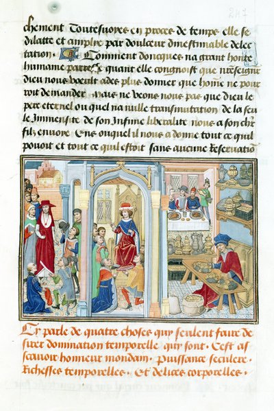Ms 240 fol.247 Coisas mundanas, do espelho da humildade por Jean de Gerson (1363-1429) 1462 de Flemish School