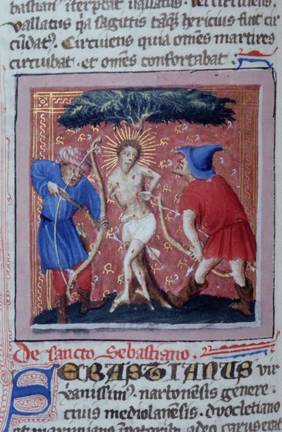 Sra. Gen 1111 Página da Legenda Aurea, Bruges, c.1400-10 de Flemish School