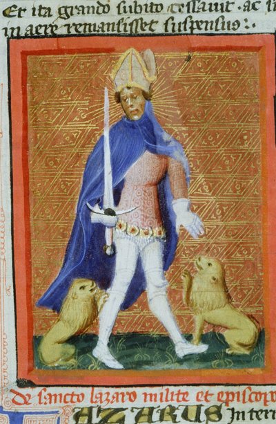 Sra. Gen 1111 Página da Legenda Aurea, Bruges, c.1400-10 de Flemish School