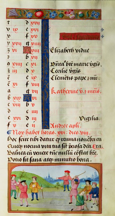 Novembro: Game of Golf, de um livro de horas de Flemish School