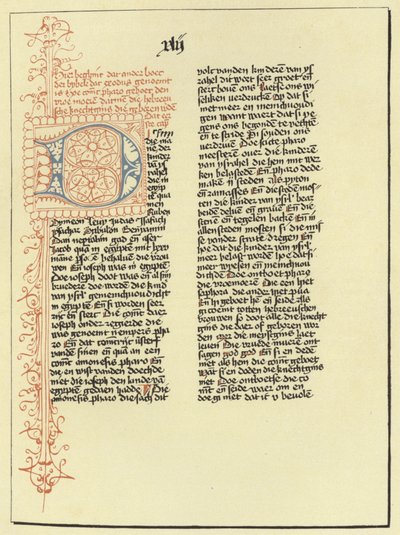 Página do livro do Êxodo de Flemish School