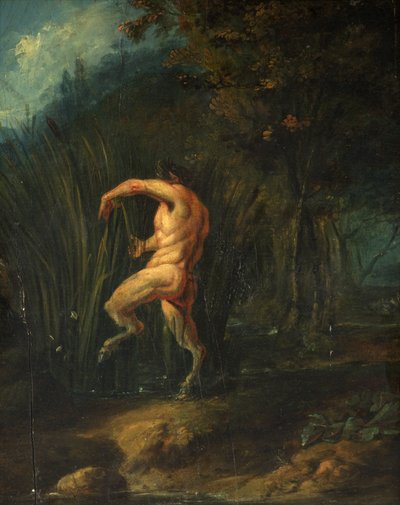 Pan e Syrinx (óleo sobre painel) de Flemish School