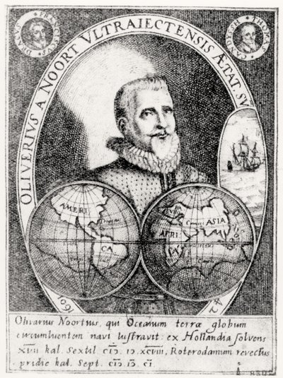 Retrato de Oliver Noort (1558-1627) na idade de 42 de Flemish School
