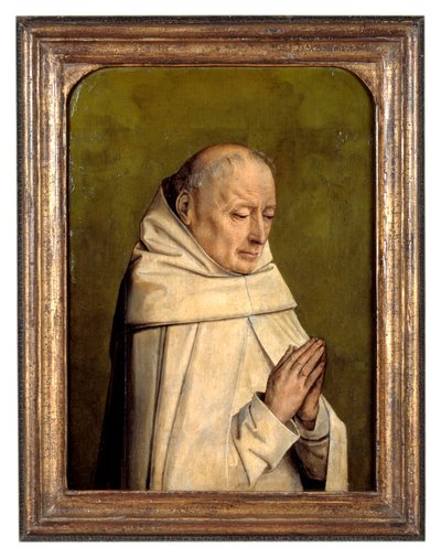 Retrato de um monge (óleo sobre painel) de Flemish School