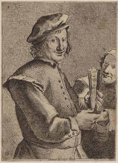 Retrato, de, um, sorrindo, homem jovem de Flemish School