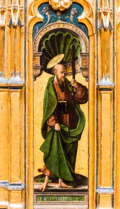 Arca relicário, São Tiago Menor segurando uma clava de Flemish School
