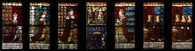 Família Real de Eduardo IV in situ, c.1480 (vidro manchado) de Flemish School