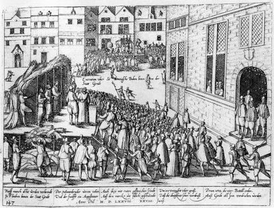 Cenas da Inquisição Espanhola em Ghent, junho de 1578 de Flemish School