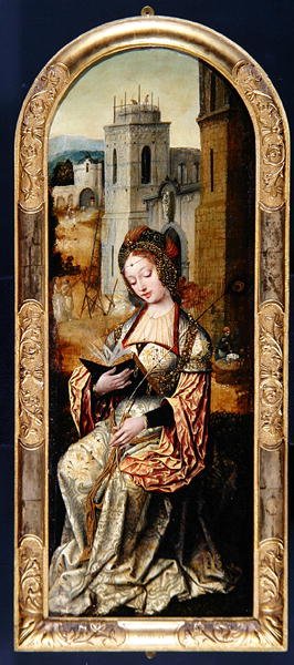 Santa Bárbara, início do século XVI (óleo sobre painel) de Flemish School