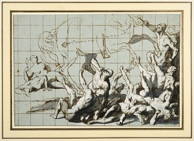 Estudo para a Igreja Militante que espezinha a heresia de Flemish School