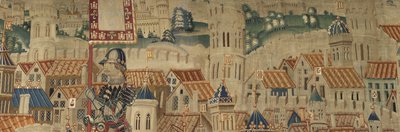 Tapeçaria mostrando as Conquistas de D. Afonso V de Portugal, Tournai. Detalhe. (Lã e seda). de Flemish School