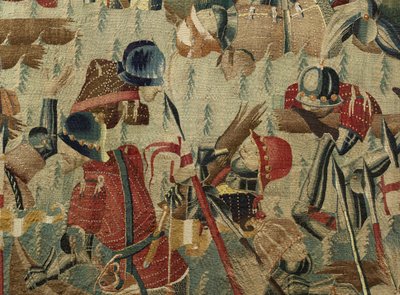 Tapeçaria mostrando as Conquistas de D. Afonso V de Portugal, Tournai. Detalhe. (Lã e seda). de Flemish School
