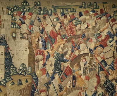 Tapeçaria mostrando as Conquistas do rei Alfonso V de Portugal de Flemish School