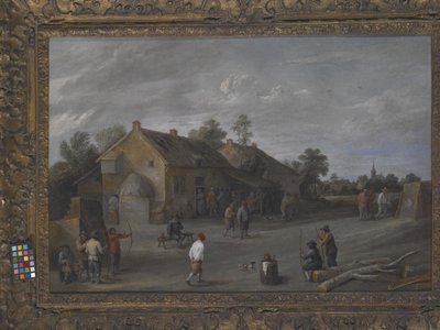 Os arqueiros (óleo sobre tela) de Flemish School