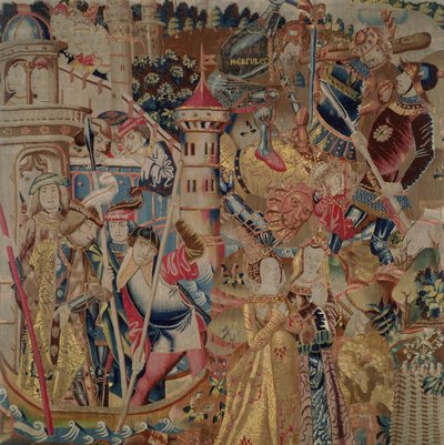 A conquista da ilha de ovelhas, da história de Hércules de Flemish School