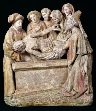 O Emtombment, do Convento de Beguine em Cambrai (madeira policromada) de Flemish School