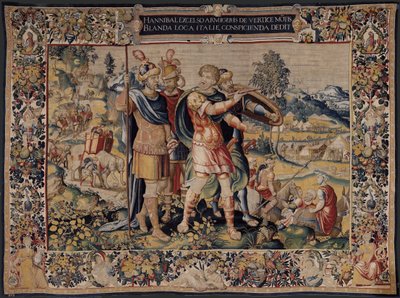 A História de Hannibal, c.1570 (tapeçaria) de Flemish School