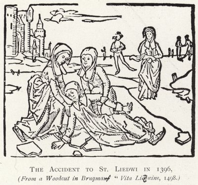O acidente com St Liedwi em 1396 de Flemish School