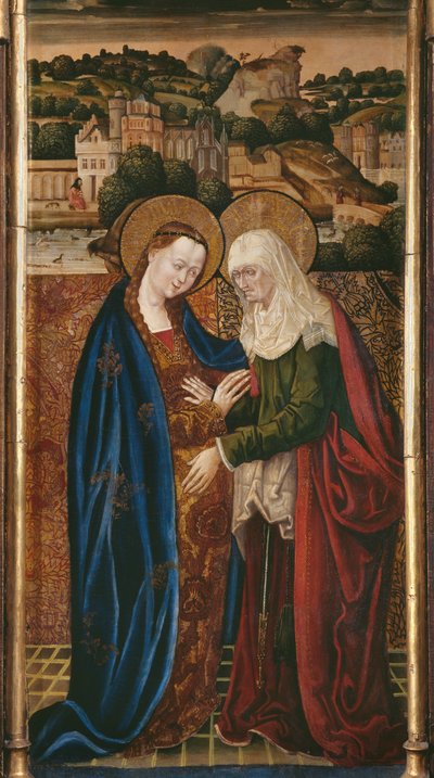 Tríptico, Visitação, painel central (ver também 345910, 345911) de Flemish School