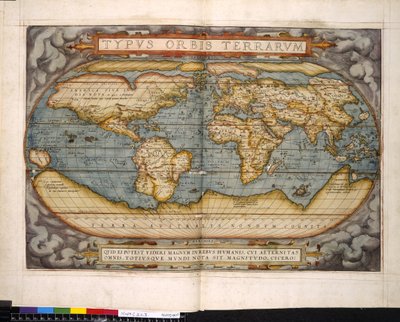 Mapa mundial, Theatrum Orbis Terrarum, de Abraham Ortelius de Flemish School