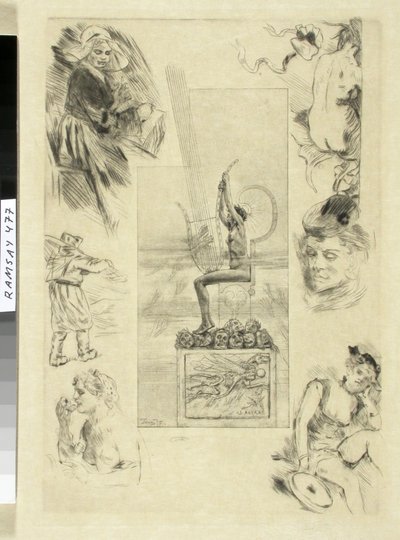 O grande lírico. Página de rosto da edição de 1887 das obras de Mallarmé. de Félicien Rops