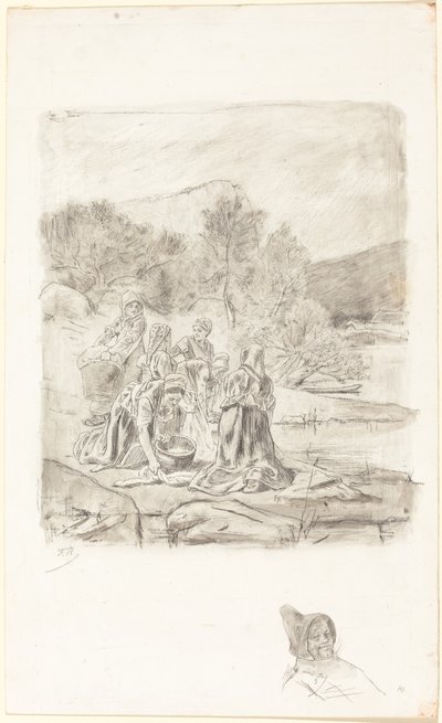 Lavadeiras, c.1884-1887. de Félicien Rops