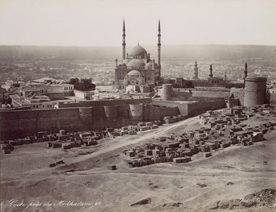 Cairo perto do Mokkatam, década de 1870. de Félix Bonfils