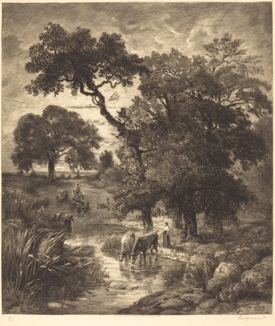 Tarde de Félix Bracquemond after Théodore Rousseau
