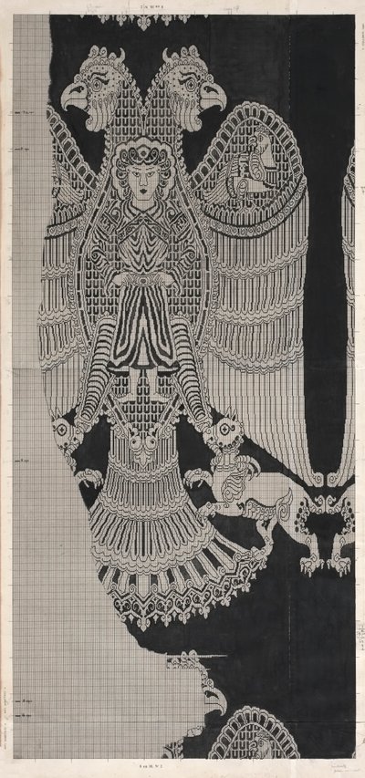 Desenho esquemático da seda de Buyid (1962.264) de Félix Guichert