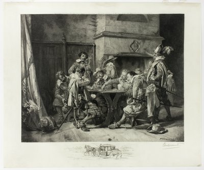 Partie perdue (Cartas de jogar dos soldados) de Félix Henri Bracquemond