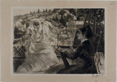 O terraço da Villa Brancas de Félix Henri Bracquemond