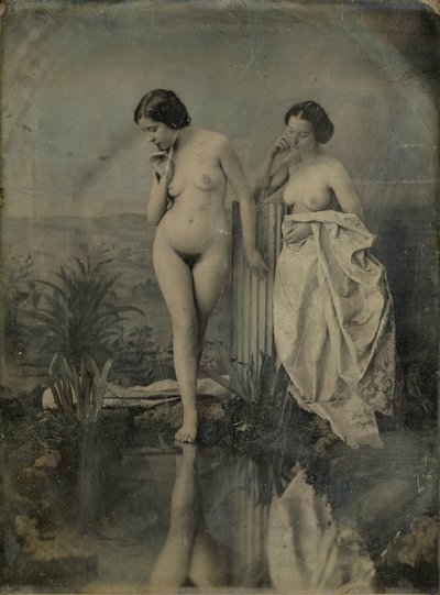 The Bathers - estudo nu para uma composição pictórica de Félix Jacques Moulin