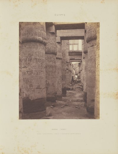 Karnak (Tebas). Palácio - Salão Hipostilo - Vista transversal a partir do ponto K de Félix Teynard